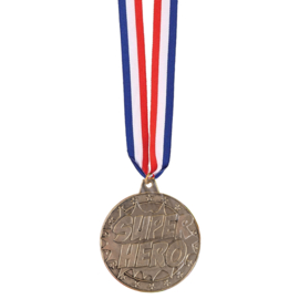 Gouden medaille Superhero aan lint