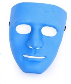 Masker met serieuze blik - Blauw (34840P)