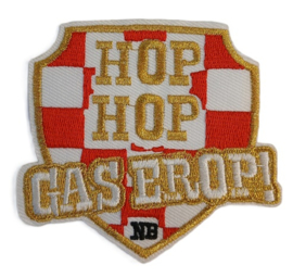 Embleem / applicatie Brabant Hop Gas Erop - 8 x 8 cm