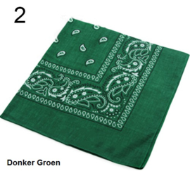 Bandana / boerenzakdoek Donker Groen (100% katoen - 002)