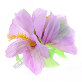 Haarclip bloem Hibiscus paars (52379B)