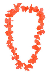 Hawaii krans / slinger bont neon oranje