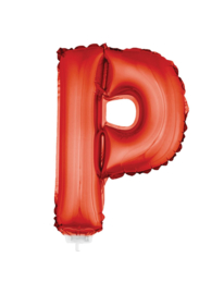 Folie Letter P - 41 cm Rood (met stokje)