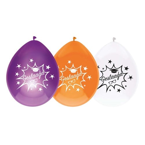 Ballonnen Hoera Geslaagd - 8 stuks - 12"/30 cm