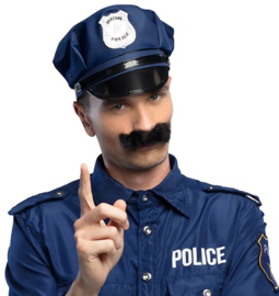 Snor politie - zwart