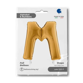 Letter M - 100 cm Goud