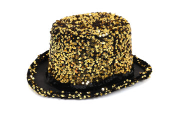 Hoge hoed Pailletten Goud - one size