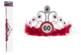 Tiara 60 jaar Verkeersbord - verstelbaar (84694E)