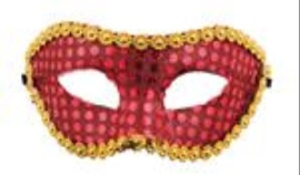 Oogmasker glimmend Rood