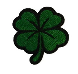 Embleem / applicatie Groen KLAVERTJE VIER - 3,5 X 3,5 cm