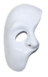 Wit halfmasker met elastiek (61330E)