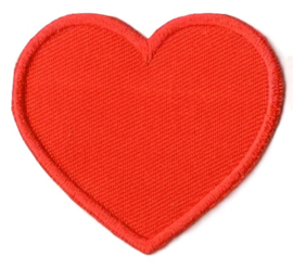 Embleem / applicatie Rood hartje - 6 x 5,5 cm