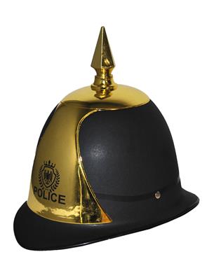 Helm politie / / police / bobby zwart/goud