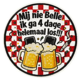 Embleem / applicatie MIJ NIET BELLEN - 12 cm