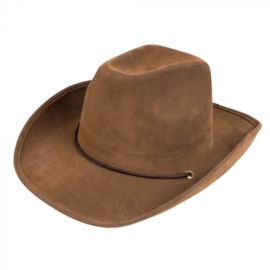 Luxe cowboyhoed  leatherlook  bruin (04351B)