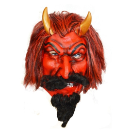 Masker Rode Duivel met gouden hoorns (60051W)