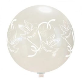 Topballon duiven transparant - 65 cm (65560BD)