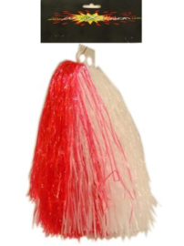 Pom pom cheerleader rood/wit