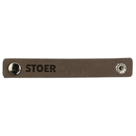 Durable | Leren label met drukknoop | 10 x 1.5 cm | 2 stuks | Stoer