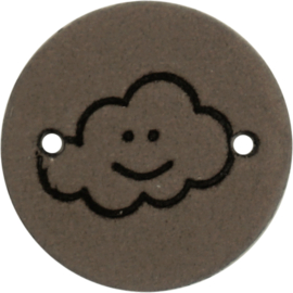 Durable | Leren label rond | 2 cm | 2 stuks | Wolkje