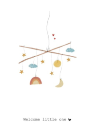 Wenskaart | Nadine Illustraties | Muziekmobiel | Welcome Little One