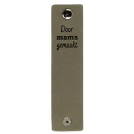 Durable | Leren label met drukknoop | 12 x 3 cm | 2 stuks | Door mama gemaakt