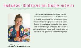 Mooi van draad | Haakpakket | Rond kussen met blaadjes en besjes