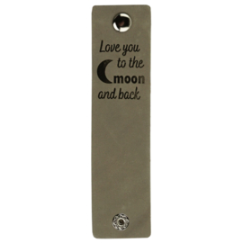 Durable | Leren label met drukknoop | 12 x 3 cm | 2 stuks | Love you to the moon and back