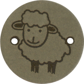 Durable | Leren label rond | 2 cm | 2 stuks | Schaapje