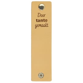 Durable | Leren label met drukknoop | 12 x 3 cm | 2 stuks | Door tante gemaakt