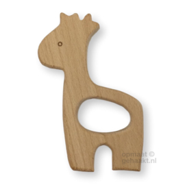 Houten bijtring Giraffe