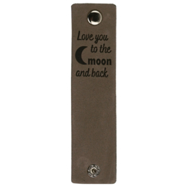 Durable | Leren label met drukknoop | 12 x 3 cm | 2 stuks | Love you to the moon and back