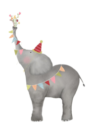 Wenskaart | Getekenddoorzusje | Olifant viert feest