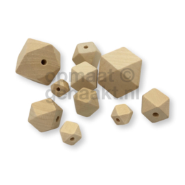 Blanke houten kralen | Hexagon | 10 stuks | 20 mm