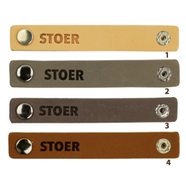 Durable | Leren label met drukknoop | 10 x 1.5 cm | 2 stuks | Stoer