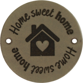 Durable | Leren label rond | 3.5 cm | 2 stuks | Home sweet home