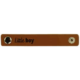 Durable | Leren label met drukknoop | 10 x 1.5 cm | 2 stuks | Little Boy