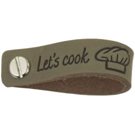 Durable | Leren label met schroef | 12 x 1.5 cm | 2 stuks | Let's cook