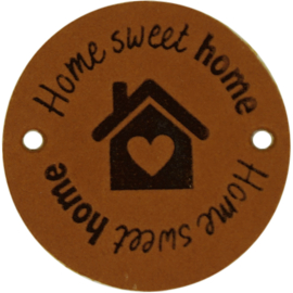 Durable | Leren label rond | 3.5 cm | 2 stuks | Home sweet home