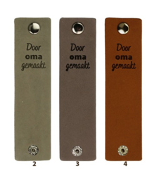 Durable | Leren label met drukknoop | 12 x 3 cm | 2 stuks | Door oma gemaakt