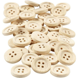 Houten knopen | 18 mm | 40 stuks