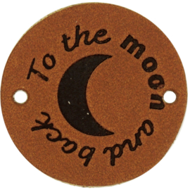 Durable | Leren label rond | 3.5 cm | 2 stuks | To the moon and back