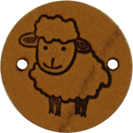 Durable | Leren label rond | 2 cm | 2 stuks | Schaapje