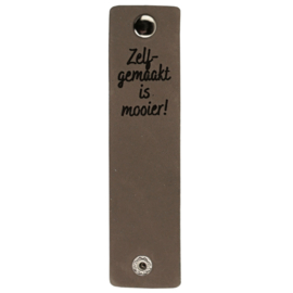 Durable | Leren label met drukknoop | 12 x 3 cm | 2 stuks | Zelf gemaakt is mooier