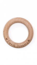 Houten bijtring | Tekst Sweet Dreams  | Durable