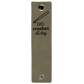 Durable | Leren label met drukknoop | 12 x 3 cm | 2 stuks | Let's crochet all day