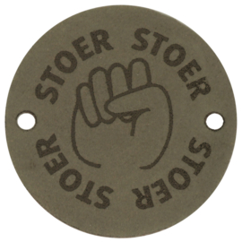 Durable | Leren label rond | 3.5 cm | 2 stuks | Stoer