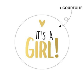 Stickers | It's a girl! | Wit met goud | 10 stuks