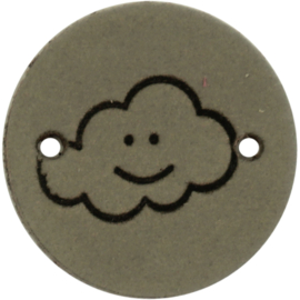 Durable | Leren label rond | 2 cm | 2 stuks | Wolkje