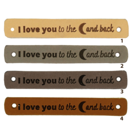 Durable | Leren label | 7 x 1 cm | 2 stuks | I love you to the moon and back